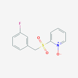 molecular formula C12H10FNO3S B15449449 Pyridine, 2-[[(3-fluorophenyl)methyl]sulfonyl]-, 1-oxide CAS No. 62381-80-0