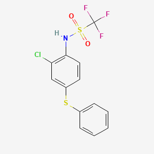 molecular formula C13H9ClF3NO2S2 B15449497 N-[2-Chloro-4-(phenylsulfanyl)phenyl]-1,1,1-trifluoromethanesulfonamide CAS No. 62676-80-6