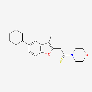 2-(5-Cyclohexyl-3-methyl-1-benzofuran-2-yl)-1-(morpholin-4-yl)ethane-1-thione