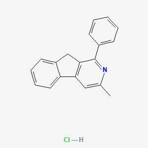 molecular formula C19H16ClN B15449607 3-methyl-1-phenyl-9H-indeno[2,1-c]pyridine;hydrochloride CAS No. 62578-40-9