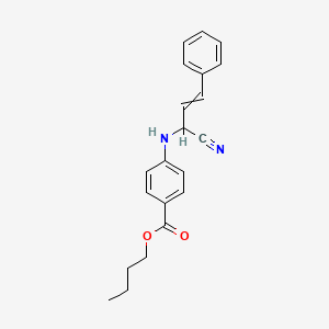 Butyl 4-[(1-cyano-3-phenylprop-2-EN-1-YL)amino]benzoate