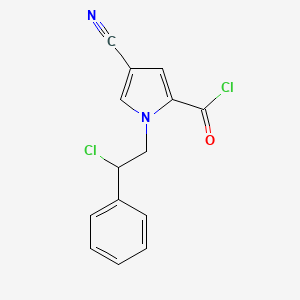 1-(2-Chloro-2-phenylethyl)-4-cyano-1H-pyrrole-2-carbonyl chloride