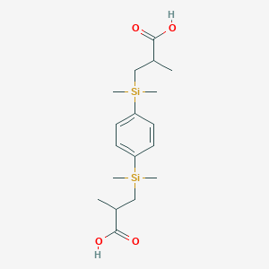 molecular formula C18H30O4Si2 B15449671 2,2'-{1,4-Phenylenebis[(dimethylsilanediyl)methylene]}dipropanoic acid CAS No. 62839-01-4