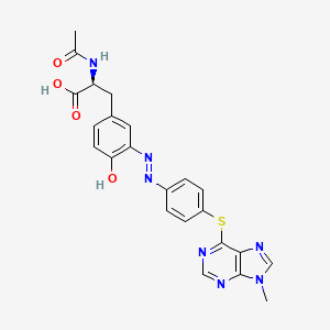 N-Acetyl-3-[3-(2-{4-[(9-methyl-9H-purin-6-yl)sulfanyl]phenyl}hydrazinylidene)-4-oxocyclohexa-1,5-dien-1-yl]-L-alanine