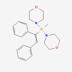 molecular formula C23H30N2O2Si B15449788 4,4'-[(1,2-Diphenylethenyl)(methyl)silanediyl]bis(morpholine) CAS No. 62593-99-1