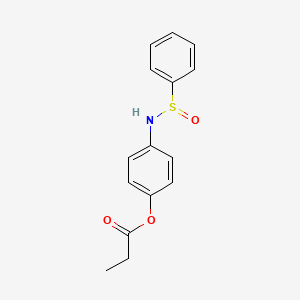 4-[(Benzenesulfinyl)amino]phenyl propanoate