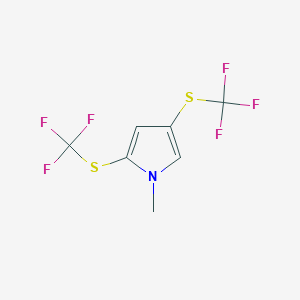 molecular formula C7H5F6NS2 B15449995 1-Methyl-2,4-bis[(trifluoromethyl)sulfanyl]-1H-pyrrole CAS No. 62665-38-7