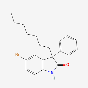 molecular formula C21H24BrNO B15450003 5-Bromo-3-heptyl-3-phenyl-1,3-dihydro-2H-indol-2-one CAS No. 62524-14-5