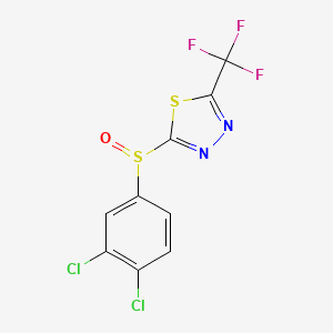 molecular formula C9H3Cl2F3N2OS2 B15450015 2-(3,4-Dichlorobenzene-1-sulfinyl)-5-(trifluoromethyl)-1,3,4-thiadiazole CAS No. 62617-10-1