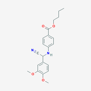 molecular formula C21H24N2O4 B15450023 Butyl 4-{[cyano(3,4-dimethoxyphenyl)methyl]amino}benzoate CAS No. 62659-31-8