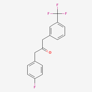 molecular formula C16H12F4O B15450088 1-(4-Fluorophenyl)-3-[3-(trifluoromethyl)phenyl]propan-2-one CAS No. 62291-13-8