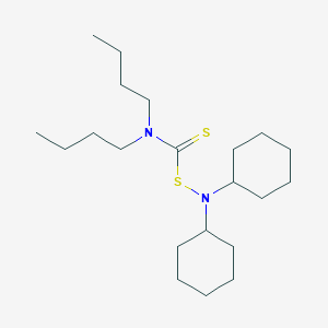 (Dibutylamino)[(dicyclohexylamino)sulfanyl]methanethione