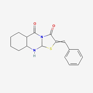 molecular formula C17H18N2O2S B15450263 2-Benzylideneoctahydro-5H-[1,3]thiazolo[2,3-b]quinazoline-3,5(2H)-dione CAS No. 62473-06-7