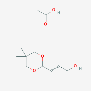 molecular formula C12H22O5 B15450311 Acetic acid;3-(5,5-dimethyl-1,3-dioxan-2-yl)but-2-en-1-ol CAS No. 62285-80-7