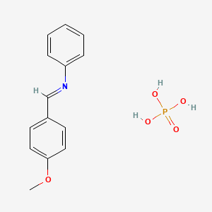 1-(4-methoxyphenyl)-N-phenylmethanimine;phosphoric acid