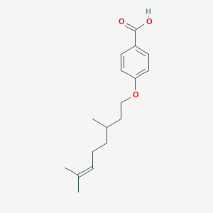 molecular formula C17H24O3 B15450448 4-[(3,7-Dimethyloct-6-EN-1-YL)oxy]benzoic acid CAS No. 62443-25-8