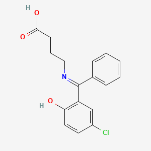 molecular formula C17H16ClNO3 B15450502 4-{[(3-Chloro-6-oxocyclohexa-2,4-dien-1-ylidene)(phenyl)methyl]amino}butanoic acid CAS No. 62714-94-7