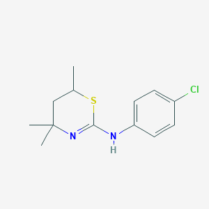 molecular formula C13H17ClN2S B15450625 N-(4-Chlorophenyl)-4,4,6-trimethyl-5,6-dihydro-4H-1,3-thiazin-2-amine CAS No. 62642-87-9