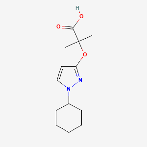 molecular formula C13H20N2O3 B15450646 2-[(1-Cyclohexyl-1H-pyrazol-3-yl)oxy]-2-methylpropanoic acid CAS No. 62299-23-4