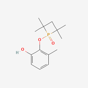 1-(2-Hydroxy-6-methylphenoxy)-2,2,4,4-tetramethyl-1lambda~5~-phosphetan-1-one