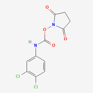 molecular formula C11H8Cl2N2O4 B15450811 1-{[(3,4-Dichlorophenyl)carbamoyl]oxy}pyrrolidine-2,5-dione CAS No. 62749-06-8