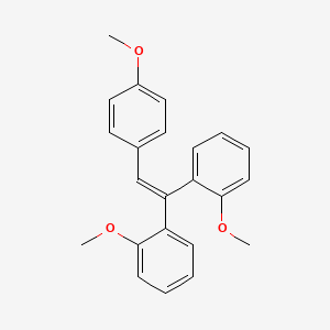 molecular formula C23H22O3 B15450885 1,1'-[2-(4-Methoxyphenyl)ethene-1,1-diyl]bis(2-methoxybenzene) CAS No. 62378-35-2