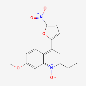 molecular formula C16H14N2O5 B15451003 2-Ethyl-7-methoxy-4-(5-nitrofuran-2-yl)-1-oxo-1lambda~5~-quinoline CAS No. 62308-40-1