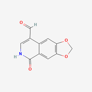 molecular formula C11H7NO4 B15451048 5-Oxo-5,6-dihydro-2H-[1,3]dioxolo[4,5-g]isoquinoline-8-carbaldehyde CAS No. 62761-42-6