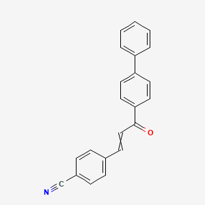 molecular formula C22H15NO B15451061 4-[3-Oxo-3-(4-phenylphenyl)prop-1-enyl]benzonitrile CAS No. 62584-62-7