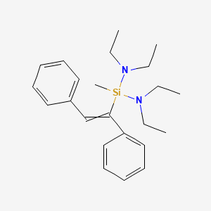 molecular formula C23H34N2Si B15451115 1-(1,2-Diphenylethenyl)-N,N,N',N'-tetraethyl-1-methylsilanediamine CAS No. 62593-97-9