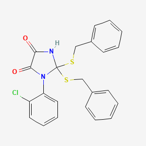 molecular formula C23H19ClN2O2S2 B15451118 2,2-Bis(benzylsulfanyl)-1-(2-chlorophenyl)imidazolidine-4,5-dione CAS No. 62376-69-6