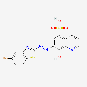 7-[2-(5-Bromo-1,3-benzothiazol-2-yl)hydrazinylidene]-8-oxo-7,8-dihydroquinoline-5-sulfonic acid