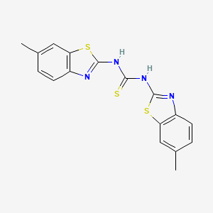 molecular formula C17H14N4S3 B15451266 N,N'-Bis[(6-methyl-1,3-benzothiazol-2-yl)]thiourea CAS No. 62540-43-6