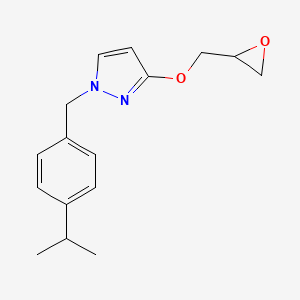 molecular formula C16H20N2O2 B15451286 3-[(Oxiran-2-yl)methoxy]-1-{[4-(propan-2-yl)phenyl]methyl}-1H-pyrazole CAS No. 62294-55-7