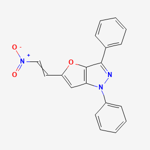 molecular formula C19H13N3O3 B15451370 5-(2-Nitroethenyl)-1,3-diphenyl-1H-furo[3,2-c]pyrazole CAS No. 62680-34-6