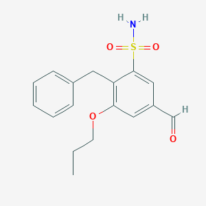 2-Benzyl-5-formyl-3-propoxybenzene-1-sulfonamide