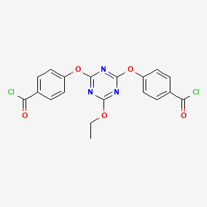 molecular formula C19H13Cl2N3O5 B15451456 4,4'-[(6-Ethoxy-1,3,5-triazine-2,4-diyl)bis(oxy)]dibenzoyl chloride CAS No. 62500-73-6