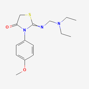 molecular formula C15H21N3O2S B15451722 2-{[(Diethylamino)methyl]imino}-3-(4-methoxyphenyl)-1,3-thiazolidin-4-one CAS No. 62471-70-9