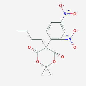 molecular formula C16H18N2O8 B15451791 5-Butyl-5-(2,4-dinitrophenyl)-2,2-dimethyl-1,3-dioxane-4,6-dione CAS No. 62370-92-7