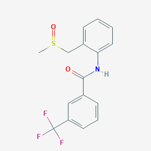 molecular formula C16H14F3NO2S B15451802 N-{2-[(Methanesulfinyl)methyl]phenyl}-3-(trifluoromethyl)benzamide CAS No. 62639-17-2