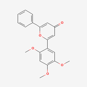 molecular formula C20H18O5 B15451917 2-Phenyl-6-(2,4,5-trimethoxyphenyl)-4H-pyran-4-one CAS No. 62407-01-6