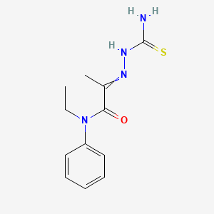 molecular formula C12H16N4OS B15451937 2-(2-Carbamothioylhydrazinylidene)-N-ethyl-N-phenylpropanamide CAS No. 62295-23-2