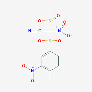 molecular formula C10H9N3O8S2 B15451952 (Methanesulfonyl)(4-methyl-3-nitrobenzene-1-sulfonyl)nitroacetonitrile CAS No. 62283-48-1