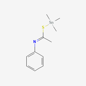 (1E)-N-Phenyl-1-[(trimethylstannyl)sulfanyl]ethan-1-imine