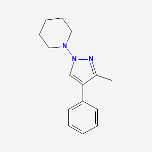 molecular formula C15H19N3 B15452070 1-(3-Methyl-4-phenyl-1H-pyrazol-1-yl)piperidine CAS No. 62565-35-9