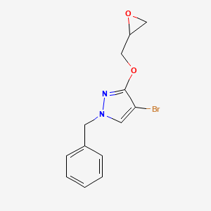 molecular formula C13H13BrN2O2 B15452088 1-Benzyl-4-bromo-3-[(oxiran-2-yl)methoxy]-1H-pyrazole CAS No. 62293-97-4