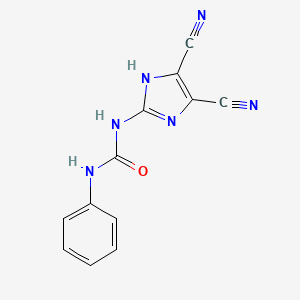 molecular formula C12H8N6O B15452200 N-(4,5-Dicyano-1H-imidazol-2-yl)-N'-phenylurea CAS No. 62514-74-3