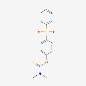 molecular formula C15H15NO3S2 B15452228 O-[4-(Benzenesulfonyl)phenyl] dimethylcarbamothioate CAS No. 62489-02-5