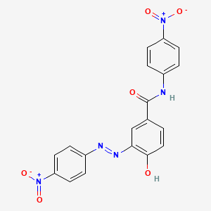 molecular formula C19H13N5O6 B15452240 N-(4-Nitrophenyl)-3-[2-(4-nitrophenyl)hydrazinylidene]-4-oxocyclohexa-1,5-diene-1-carboxamide CAS No. 62639-38-7