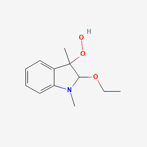 molecular formula C12H17NO3 B15452244 2-Ethoxy-1,3-dimethyl-2,3-dihydro-1H-indole-3-peroxol CAS No. 62618-58-0